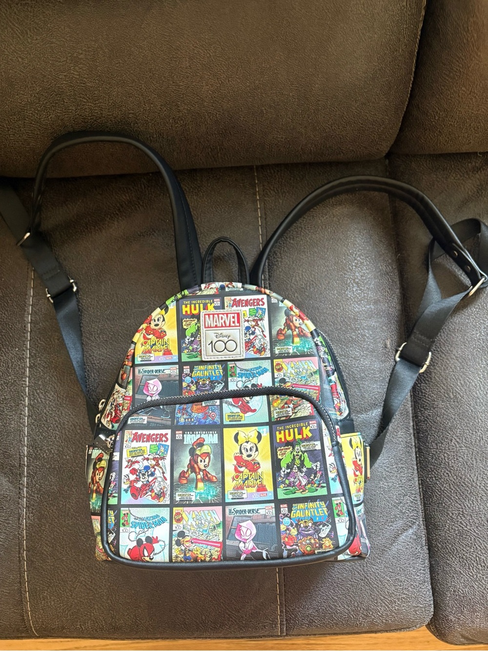 Loungefly Disney x Marvel Patchwork Mini Backpack - Black Multi Color